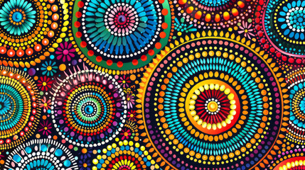 Fototapeta premium abstract colorful background,Australian aboriginal traditional dot painting style