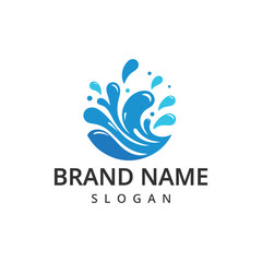 Obraz premium Water Logo Template vector Water splash illustration