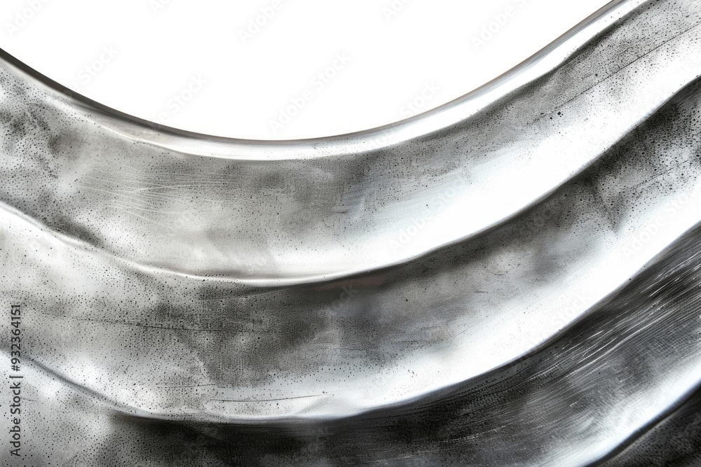 Poster A close-up shot of a metallic object on a white background