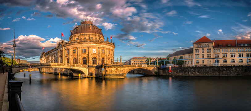 Bode Museum on the River Spree with the old artillery barracks in Berlin, Germany, Europe