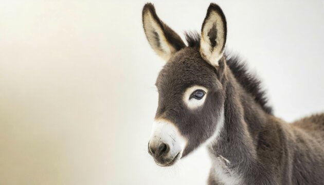 Young donkey, foal, 2 weeks old, portrait