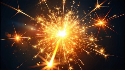 Obraz premium Colorful Fireworks Bursts Against Night Sky, Celebratory and Joyful