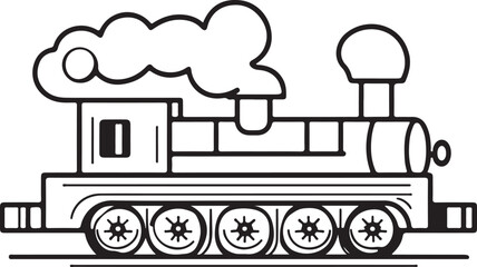 steam locomotive ancient train transport Vector illustration