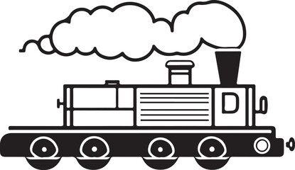 steam locomotive ancient train transport Vector illustration