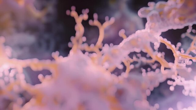 Closeup image of a microglia cell engulfing cellular debris in the central nervous system.