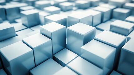 Abstract Blue Cube Pattern Background Texture