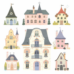 Fototapeta premium Vector Mansion simple and minimali