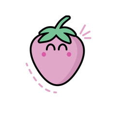 strawberry smiling happy