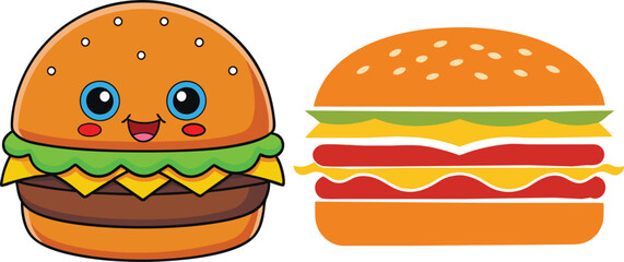 Hamburger Vector icon 