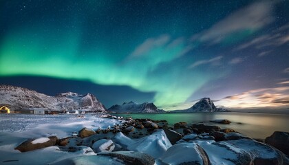 Night view of the Northern Lights