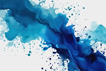 Obraz premium Watercolor Splash: Icy Blue Paint Mist Variants and Innovative Artwork