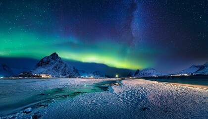 Night view of the Northern Lights