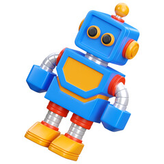 blue robot toys 3d illustration