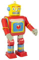 PNG Colorful vintage toy robot