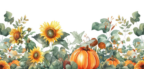 PNG Autumn harvest floral illustration