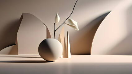 A clean and simple design with neutral tones like beige, white, or gray, or calming pastel colors. 