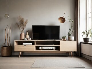 TV cabinet in a scandinavian decor living room