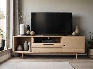 TV cabinet in a scandinavian decor living room