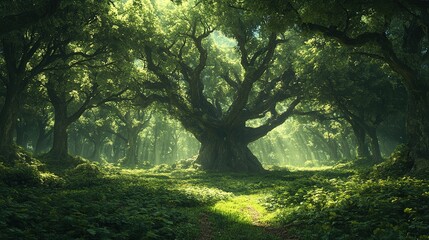 Fototapeta premium A very rich forest with lush trees. up environmental concepts in a big way