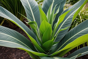 Obraz premium 3D Image of Poa Labillardier Plant Showcasing Intricate Design and Healthy Green Life