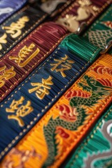 Ribbons in different colors and textures, perfect for crafts or decorative purposes