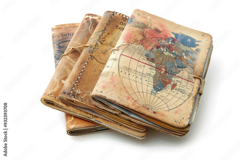 Aufkleber a pile of vintage tomes stacked high, perfect for adding a touch of nostalgia and learning to any sc