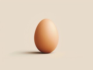 A large egg is sitting on a white background