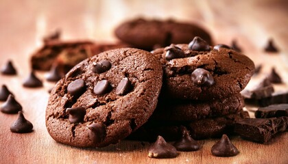 Fototapeta premium dark chocolate chip cookie