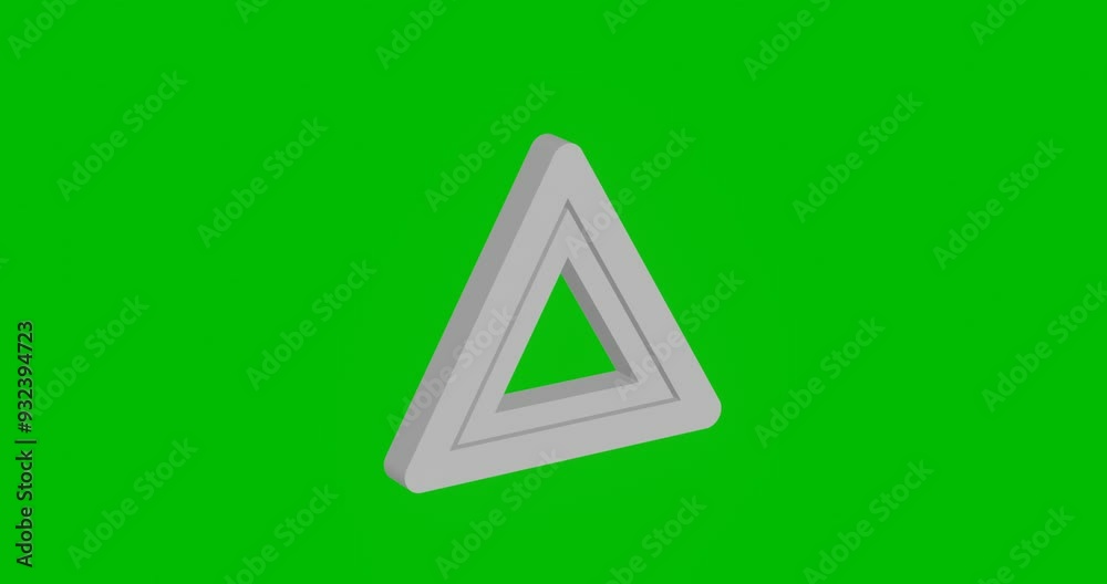 Poster animation of rotation of a white emergency stop sign with shadow. simple and complex rotation. seaml