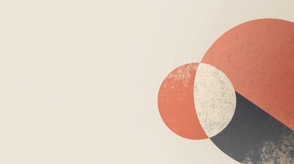 Abstract Geometric Background with Peach and Cream Circles on White