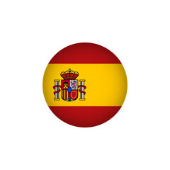 Obraz premium Spain Europe Flag Icon. European Country Circled Flag. Stock Vector Graphics Element isolated on white background