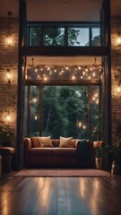 living room with fireplace