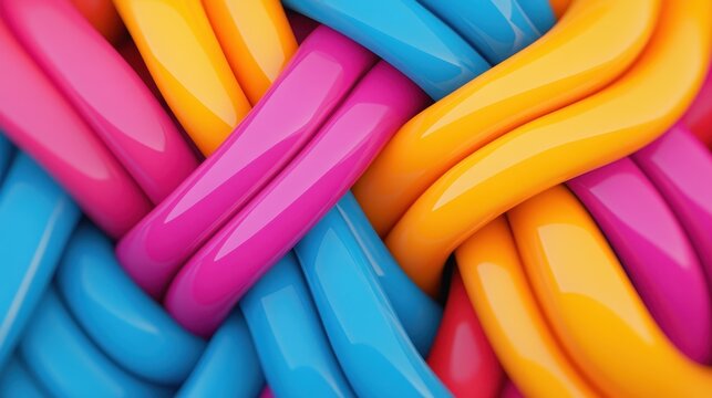 A colorful, twisted, and knotted piece of string