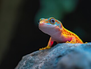Gecko isolated on cute background