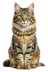 Obraz premium Realistic clipart of cat isolated on white background.