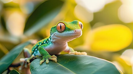 Gecko isolated on cute background