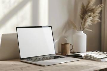 PNG laptop screen mockup, transparent background