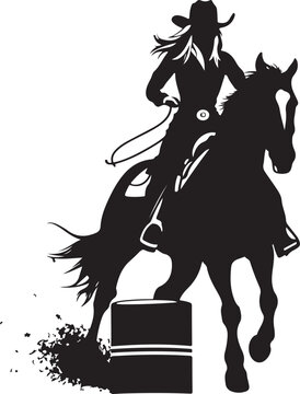 recommend clip art: Barrel Racing Girl Horse Rider Silhouette