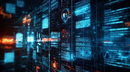 Digital Data Flow Network   Futuristic Technology Interface