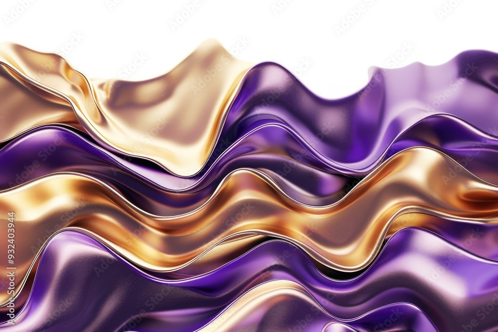 Aufkleber abstract background with wavy patterns in purple and gold colors