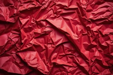 Obraz premium Crumpled Red Paper Texture for Vintage Wallpaper and Artistic Backgrounds