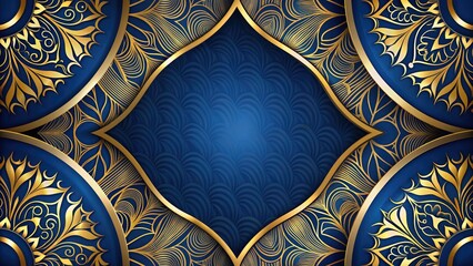 Luxurious royal blue and gold abstract background with intricate designs, perfect for luxury branding, awards, or celebrations, evoking feelings of sophistication and grandeur.