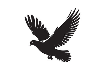 Obraz premium flying a Pigeon (Rock Dove) silhouette image vector art Design 2.eps