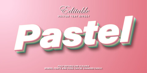 3d Pastel vector editable text effect style theme.