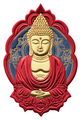 Fototapeta premium PNG Embroidery buddha pattern 