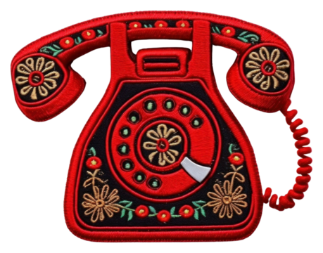 PNG Telephone red white background electronics. - Powered by Adobe