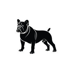 Fototapeta premium Bulldog silhouette set animals vector template illustration