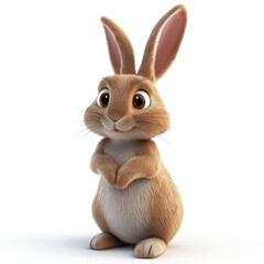 Obraz premium 3D cartoon, a rabbit. on a solid white background