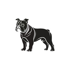 Fototapeta premium Bulldog silhouette set animals vector template illustration