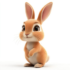 Obraz premium 3D cartoon, a rabbit. on a solid white background